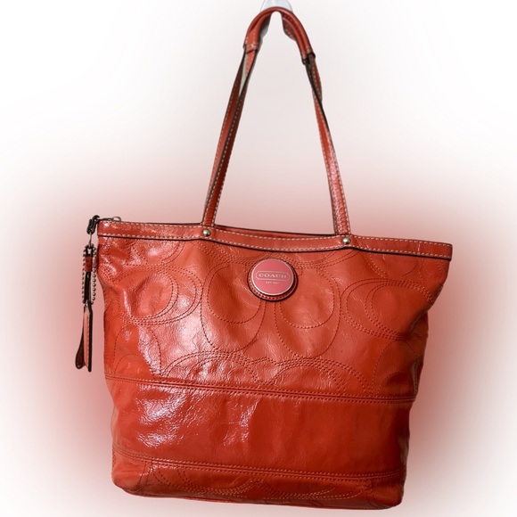 Coach Vibrant Red Leather Shoulder Bag - Picture 1 of 10